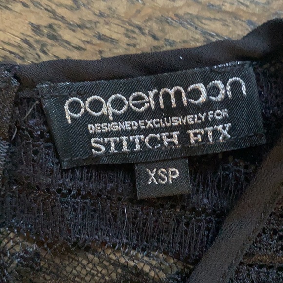 Papermoon Stitch Fix Black Tank Blouse XSP EUC - Picture 3 of 7